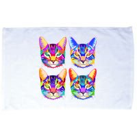 4X Cats - Colorful Portrait Microfiber Hand Towel