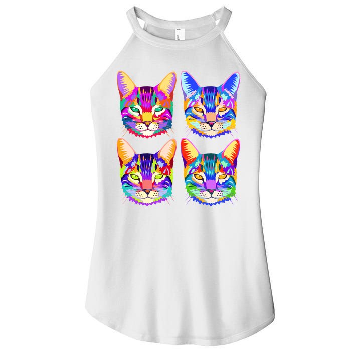 4X Cats - Colorful Portrait Women's Perfect Tri Rocker Tank