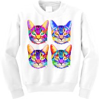 4X Cats - Colorful Portrait Kids Sweatshirt