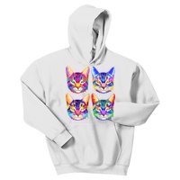 4X Cats - Colorful Portrait Kids Hoodie