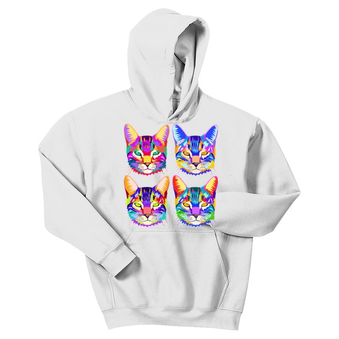 4X Cats - Colorful Portrait Kids Hoodie