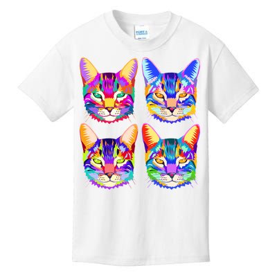 4X Cats - Colorful Portrait Kids T-Shirt