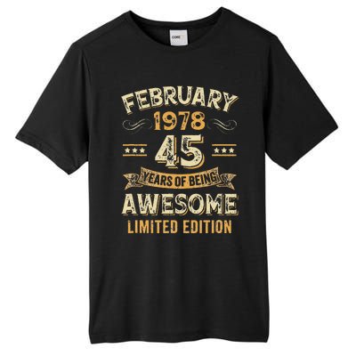 45 Years Awesome Vintage February 1978 45Th Birthday Tall Fusion ChromaSoft Performance T-Shirt