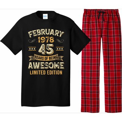 45 Years Awesome Vintage February 1978 45Th Birthday Pajama Set