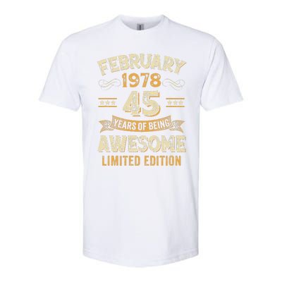 45 Years Awesome Vintage February 1978 45Th Birthday Softstyle® CVC T-Shirt