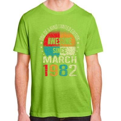 41 Year Awesome Since March 1982 Vintage 41st Birthday Gifts Adult ChromaSoft Performance T-Shirt