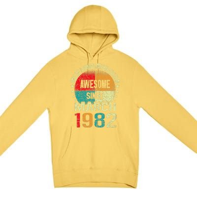 41 Year Awesome Since March 1982 Vintage 41st Birthday Gifts Premium Pullover Hoodie