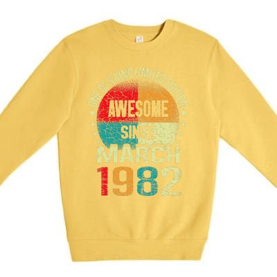 41 Year Awesome Since March 1982 Vintage 41st Birthday Gifts Premium Crewneck Sweatshirt