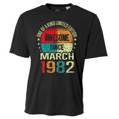 41 Year Awesome Since March 1982 Vintage 41st Birthday Gifts Cooling Performance Crew T-Shirt