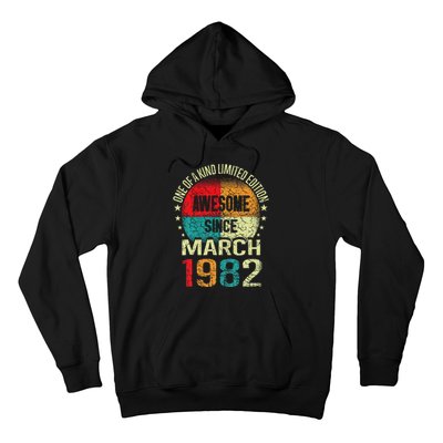 41 Year Awesome Since March 1982 Vintage 41st Birthday Gifts Hoodie