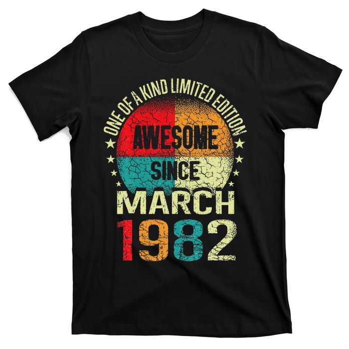 41 Year Awesome Since March 1982 Vintage 41st Birthday Gifts T-Shirt