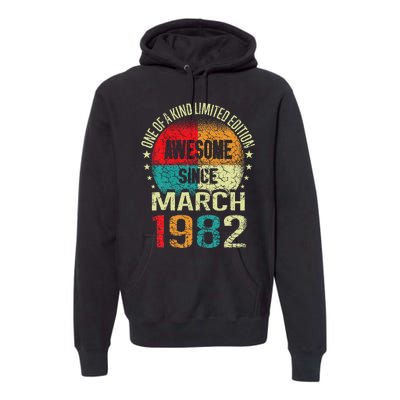 41 Year Awesome Since March 1982 Vintage 41st Birthday Gifts Premium Hoodie