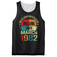 41 Year Awesome Since March 1982 Vintage 41st Birthday Gifts Mesh Reversible Basketball Jersey Tank