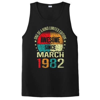 41 Year Awesome Since March 1982 Vintage 41st Birthday Gifts PosiCharge Competitor Tank