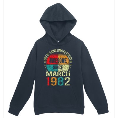 41 Year Awesome Since March 1982 Vintage 41st Birthday Gifts Urban Pullover Hoodie