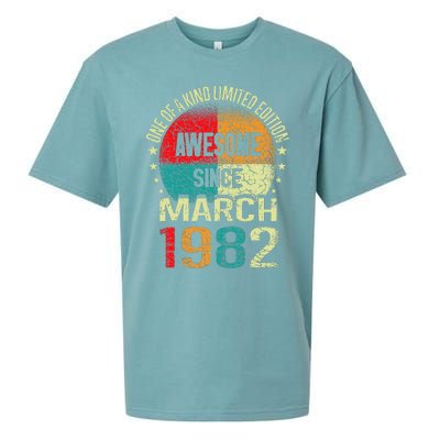 41 Year Awesome Since March 1982 Vintage 41st Birthday Gifts Sueded Cloud Jersey T-Shirt