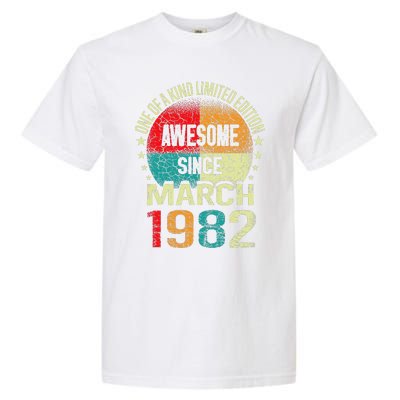 41 Year Awesome Since March 1982 Vintage 41st Birthday Gifts Garment-Dyed Heavyweight T-Shirt