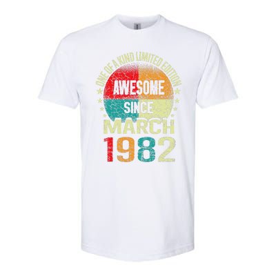 41 Year Awesome Since March 1982 Vintage 41st Birthday Gifts Softstyle CVC T-Shirt