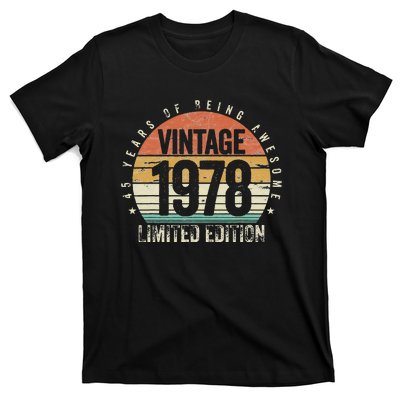 45 Years Being Awesome Vintage 1978 Limited Edition Birthday T-Shirt