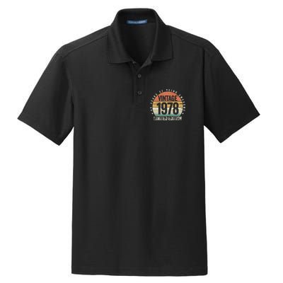 45 Years Being Awesome Vintage 1978 Limited Edition Birthday Dry Zone Grid Polo