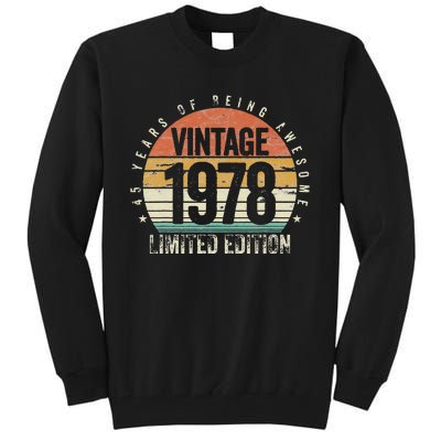 45 Years Being Awesome Vintage 1978 Limited Edition Birthday Tall Sweatshirt