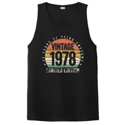 45 Years Being Awesome Vintage 1978 Limited Edition Birthday PosiCharge Competitor Tank