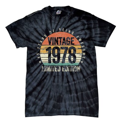 45 Years Being Awesome Vintage 1978 Limited Edition Birthday Tie-Dye T-Shirt