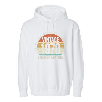 45 Years Being Awesome Vintage 1978 Limited Edition Birthday Garment-Dyed Fleece Hoodie