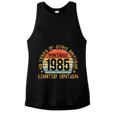 40 Year Birthday Decorations Gag 40yr 1985 40th Birthday Gift Ladies PosiCharge Tri-Blend Wicking Tank