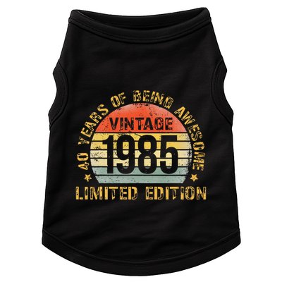 40 Year Birthday Decorations Gag 40yr 1985 40th Birthday Gift Doggie Tank