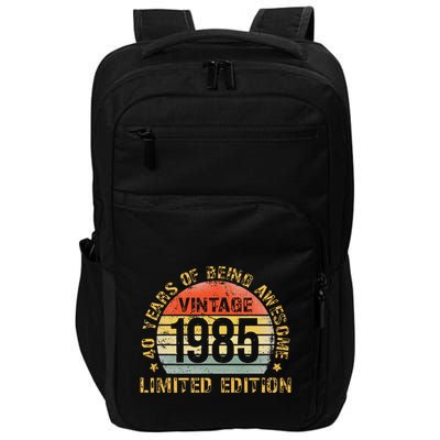 40 Year Birthday Decorations Gag 40yr 1985 40th Birthday Gift Impact Tech Backpack