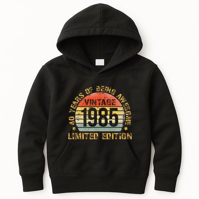 40 Year Birthday Decorations Gag 40yr 1985 40th Birthday Gift Kids Hoodie
