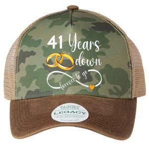 41 Years Down Forever To Go Couple 41st Wedding Anniversary Legacy Tie Dye Trucker Hat