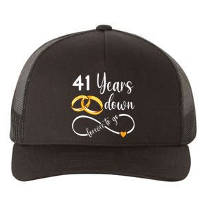 41 Years Down Forever To Go Couple 41st Wedding Anniversary Yupoong Adult 5-Panel Trucker Hat