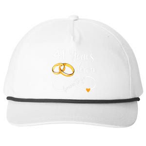 41 Years Down Forever To Go Couple 41st Wedding Anniversary Snapback Five-Panel Rope Hat