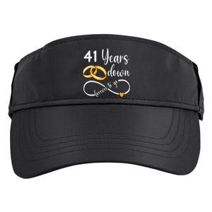 41 Years Down Forever To Go Couple 41st Wedding Anniversary Adult Drive Performance Visor