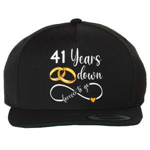 41 Years Down Forever To Go Couple 41st Wedding Anniversary Wool Snapback Cap