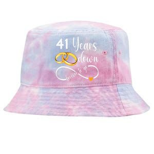 41 Years Down Forever To Go Couple 41st Wedding Anniversary Tie-Dyed Bucket Hat