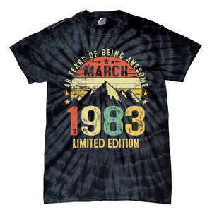 40 Year Old Gift March 1983 Limited Edition 40th Birthday Tie-Dye T-Shirt