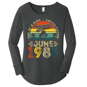 40 Years Old Gift 40th Birthday Awesome Since June 1983 Women's Perfect Tri Tunic Long Sleeve Shirt