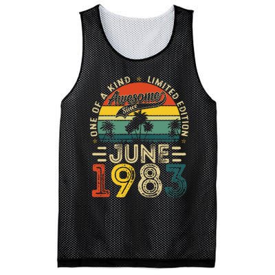 40 Years Old Gift 40th Birthday Awesome Since June 1983 Mesh Reversible Basketball Jersey Tank