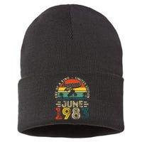 40 Years Old Gift 40th Birthday Awesome Since June 1983 Sustainable Knit Beanie