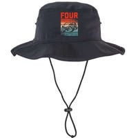 4 Year Old 4th Birthday Monster Truck Legacy Cool Fit Booney Bucket Hat