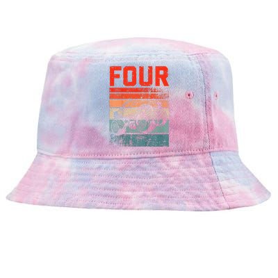 4 Year Old 4th Birthday Monster Truck Tie-Dyed Bucket Hat