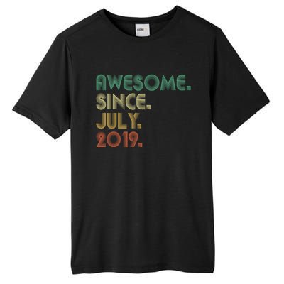 4 Year Old Funny Gift Awesome Since July 2019 4th Birthday Gift Tall Fusion ChromaSoft Performance T-Shirt