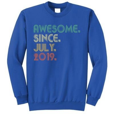 4 Year Old Funny Gift Awesome Since July 2019 4th Birthday Gift Sweatshirt