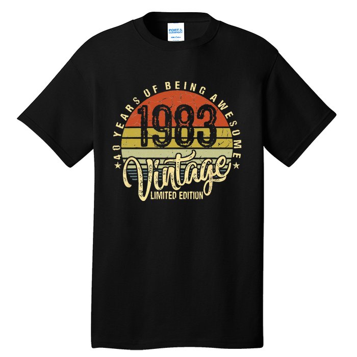 40 Year Of Being Awesome Since 1983 40th Birthday Vintage Tall T-Shirt