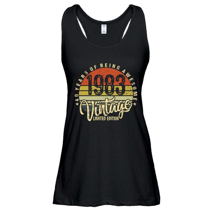 40 Year Of Being Awesome Since 1983 40th Birthday Vintage Ladies Essential Flowy Tank