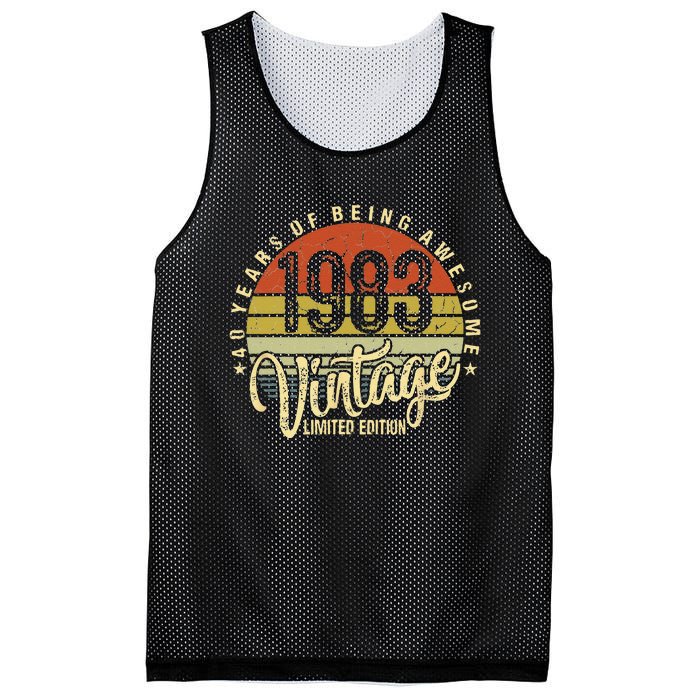 40 Year Of Being Awesome Since 1983 40th Birthday Vintage Mesh Reversible Basketball Jersey Tank