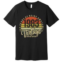 40 Year Of Being Awesome Since 1983 40th Birthday Vintage Premium T-Shirt